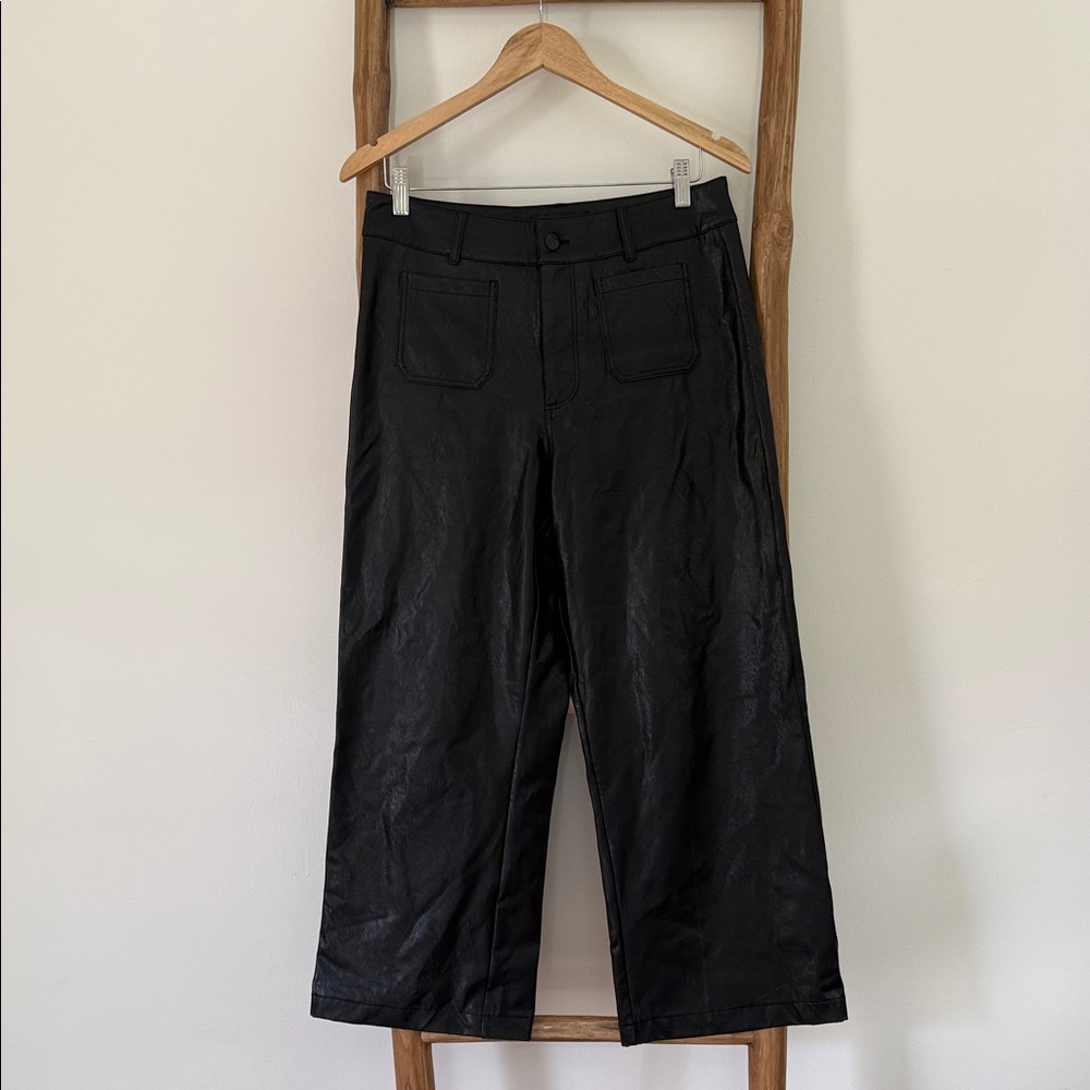 PAIGE Wide Leg Trouser Faux Leather Pants